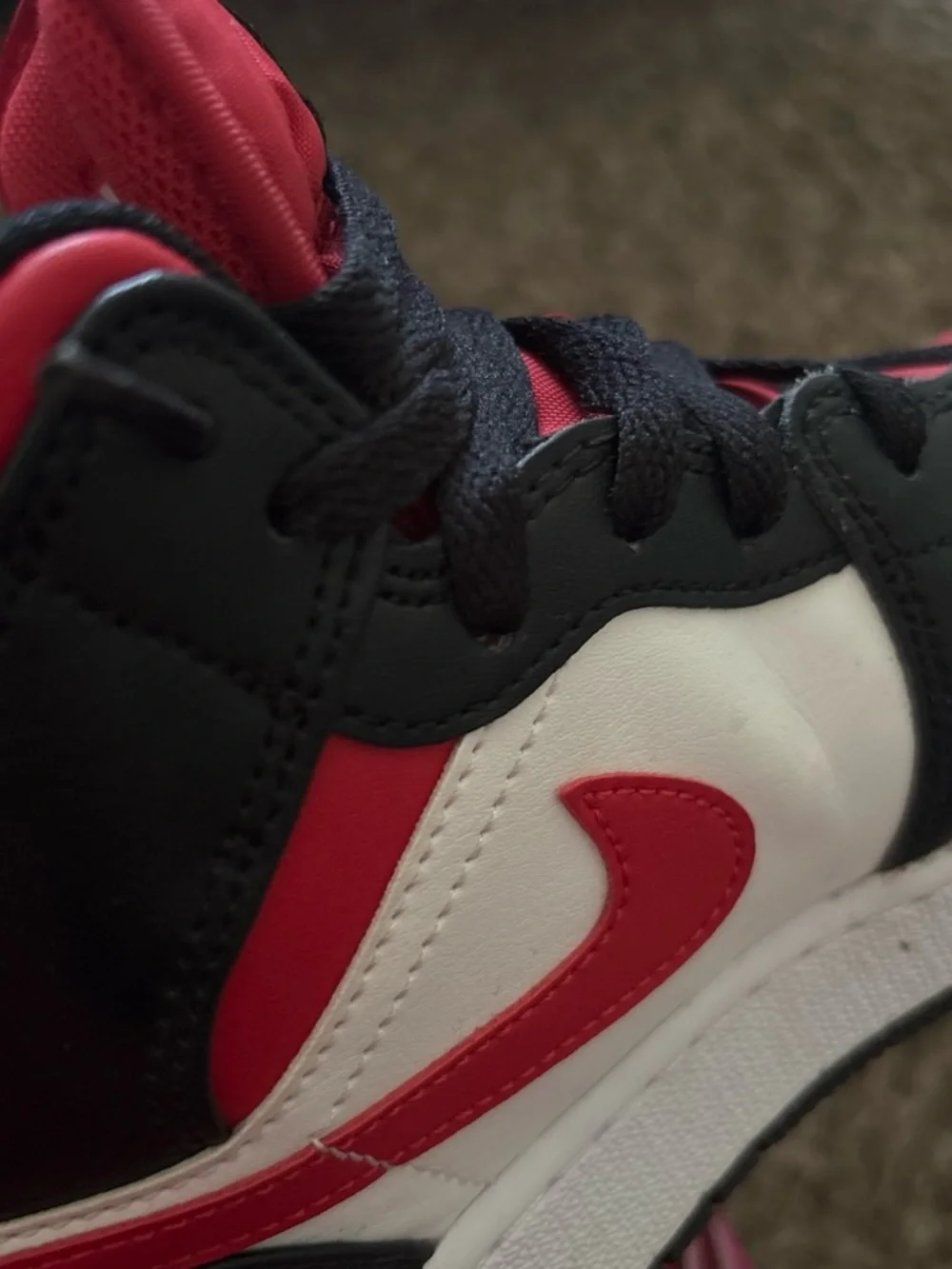 Jordan Red Black White Low-Top Sneaker